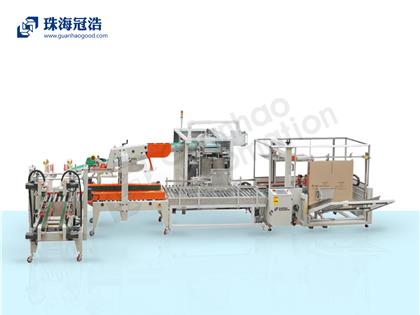 全自動(dòng)智能開箱、裝箱、封箱打包生產(chǎn)線